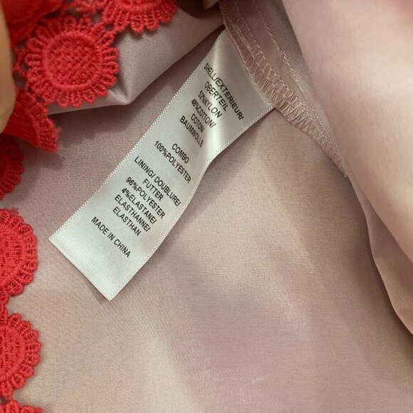 Adrianna Papell Midi Floral Lace Dress Sz‎ 12 Pink Sleeveless Sundress Sharkbite - Picture 10 of 15